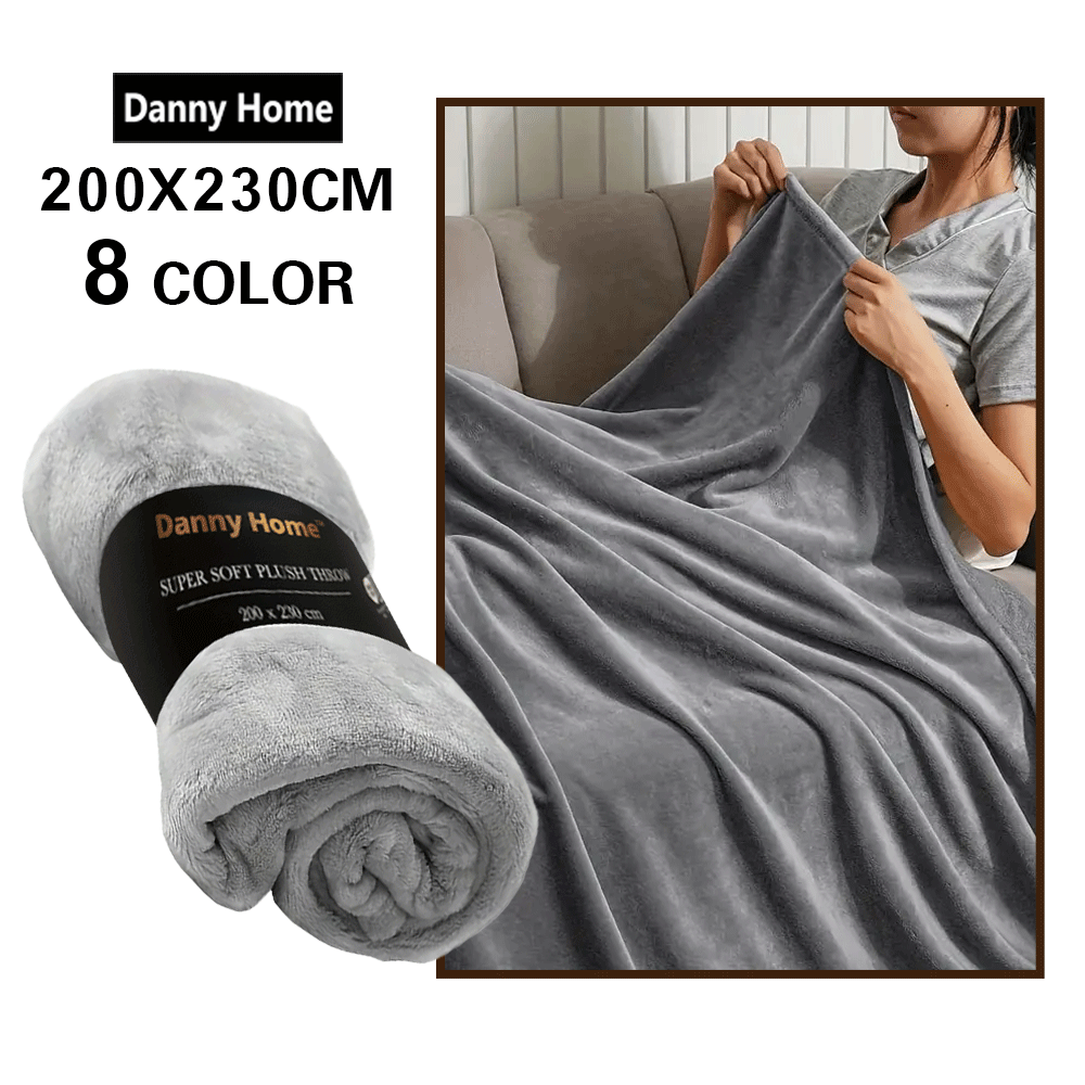 بطانية قطيفة فاخرة ناعمة سادة 230سم