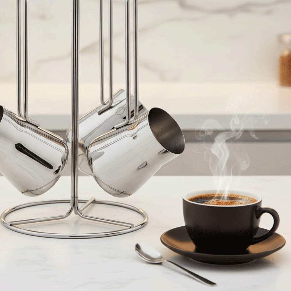 طقم أواني قهوة مع حامل