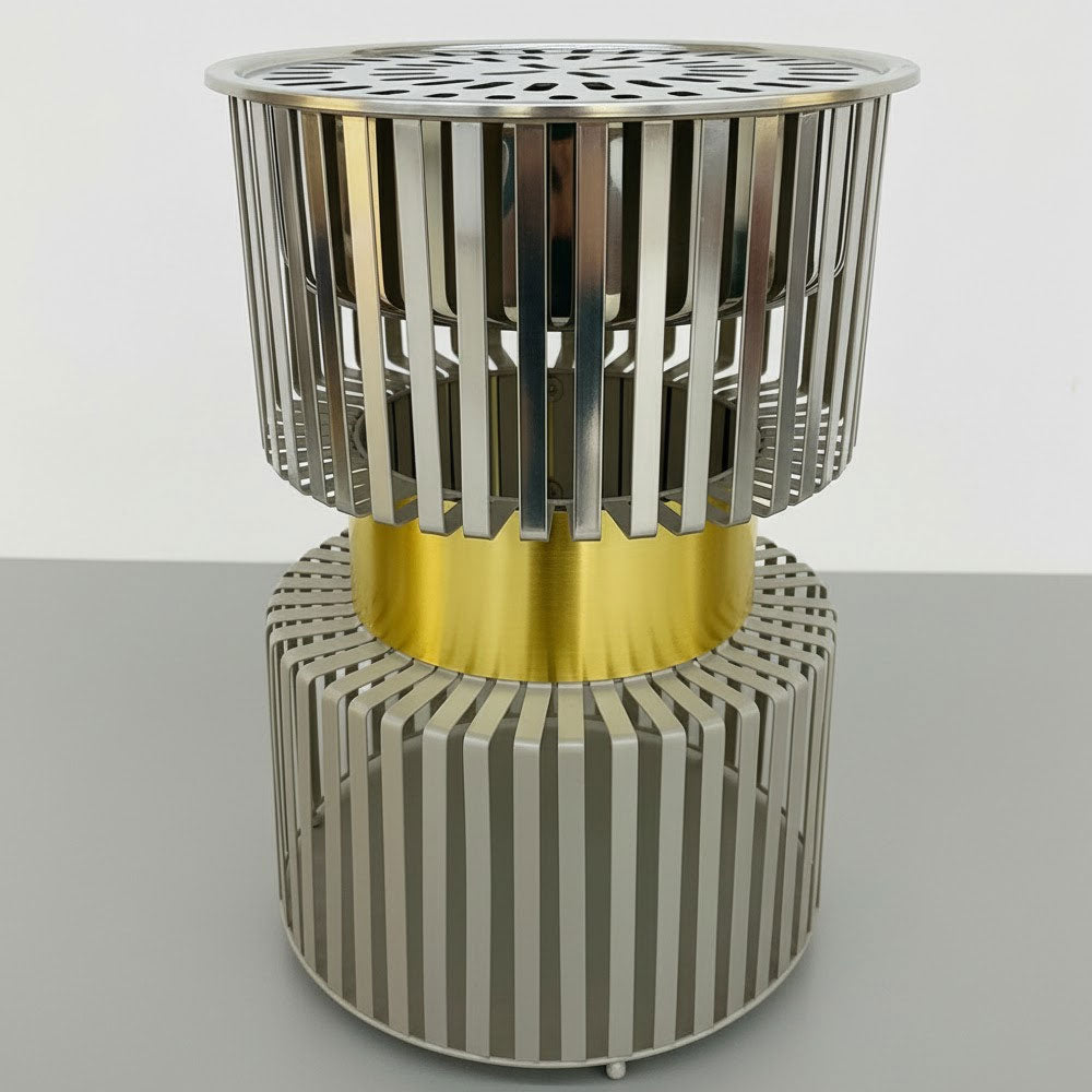 دوة و شواية معدنية بإطار ذهبي