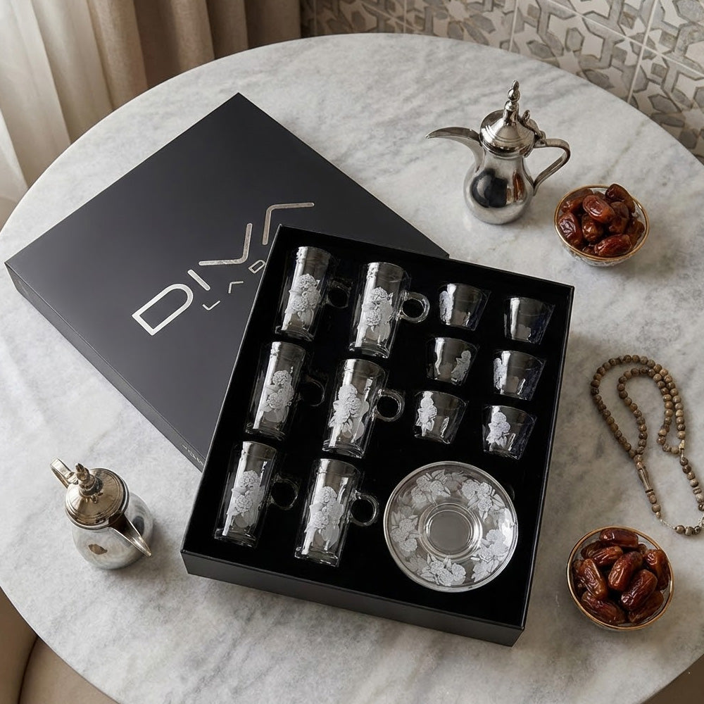 طقم استكانة وفنجان 18قطعة