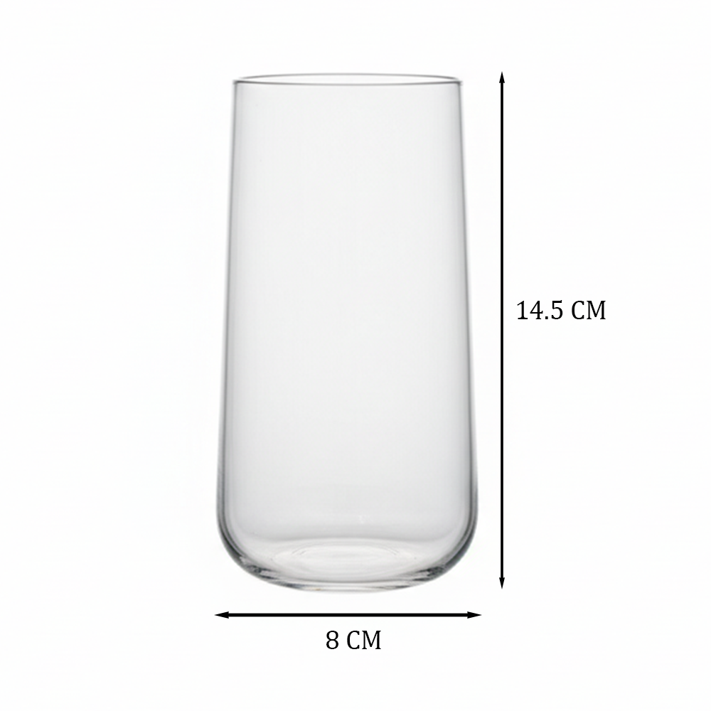 طقم أكواب زجاجية طويلة شفافة