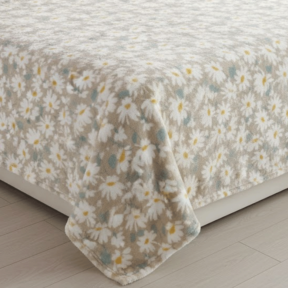 بطانية قطيفة ناعمة فاخرة مزخرفة ورد