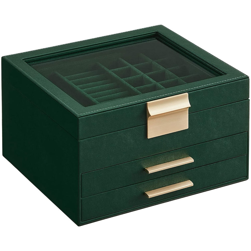 صندوق مجوهرات مع غطاء زجاجي