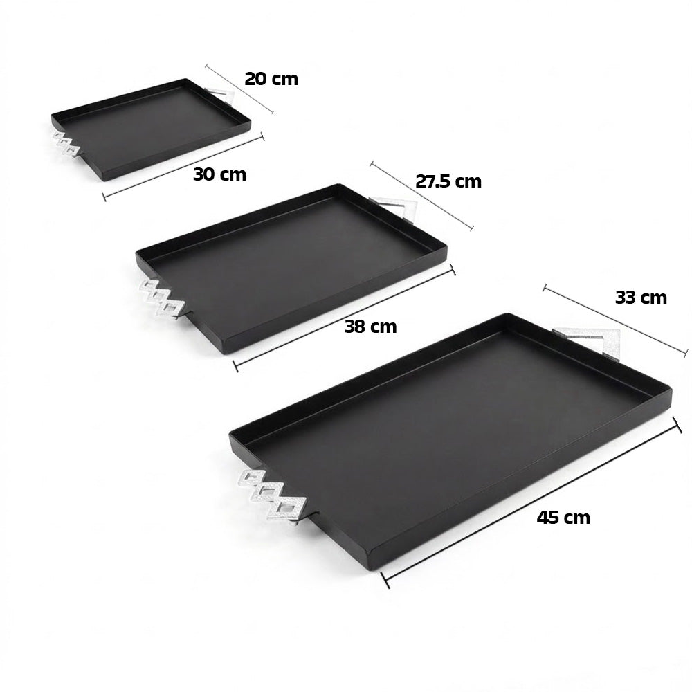 طقم صواني تقديم 3 قطع فاخر
