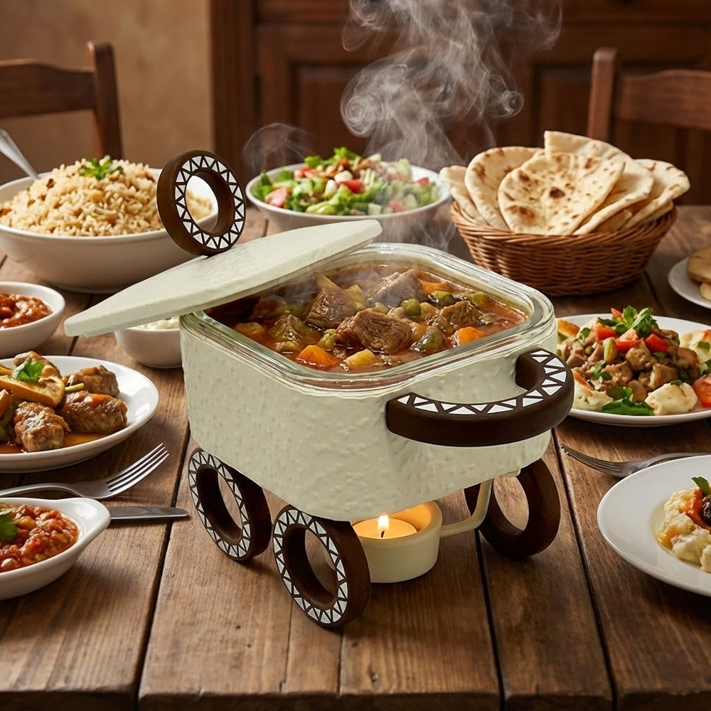 سخان طعام زجاجي مربع صغير 0.5 لتر