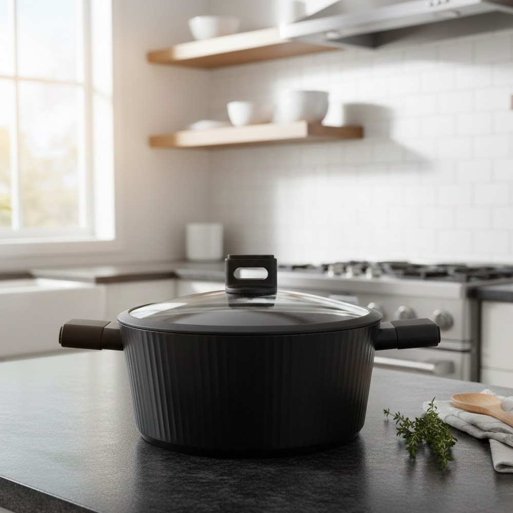 مقلاة طهي بغطاء زجاج