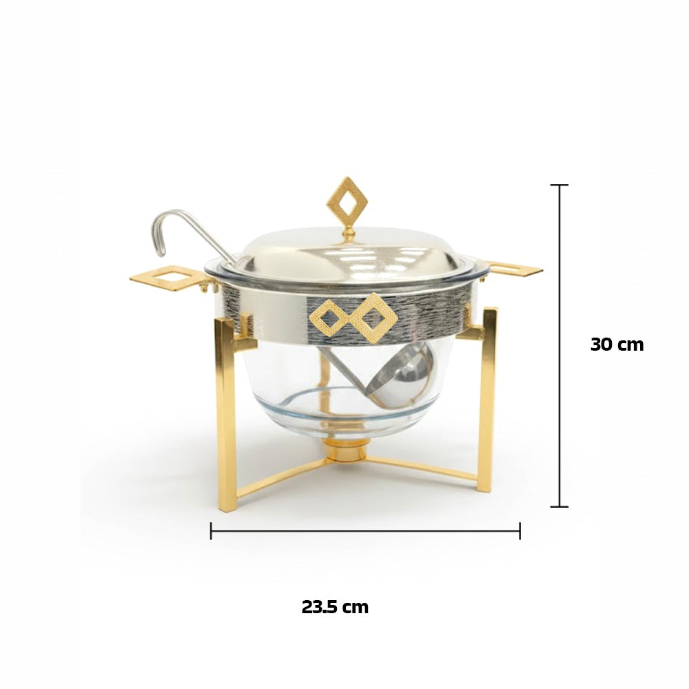 طقم سخان حساء زجاجي
