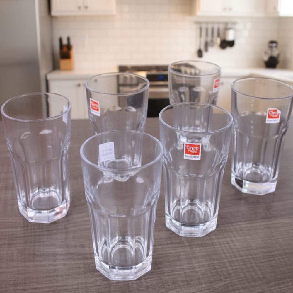 طقم أكواب زجاجية كلاسيكية – 6 قطع (415 مل)