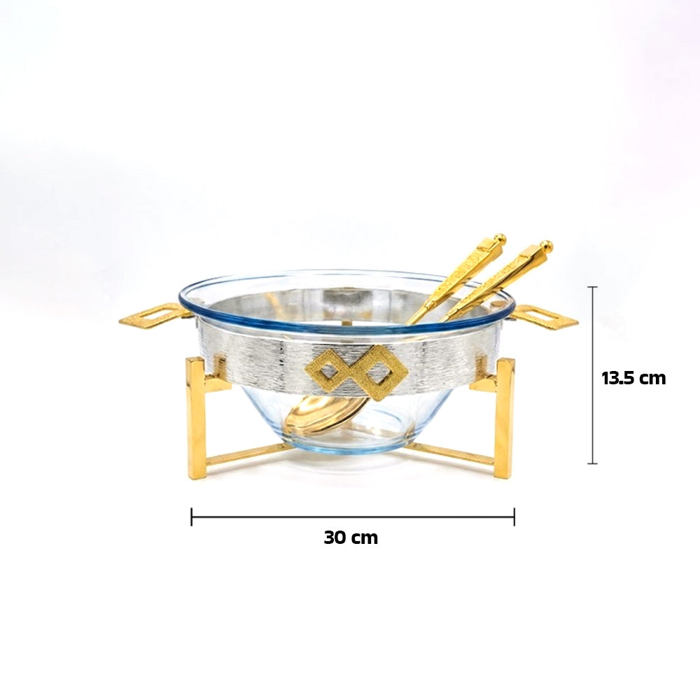 وعاء سلطة زجاجي سعة 4 لتر
