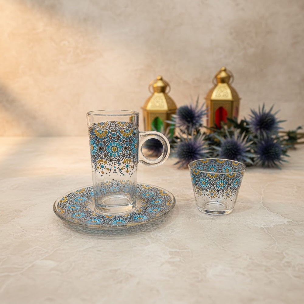 طقم استكانة وفنجان 18قطعة