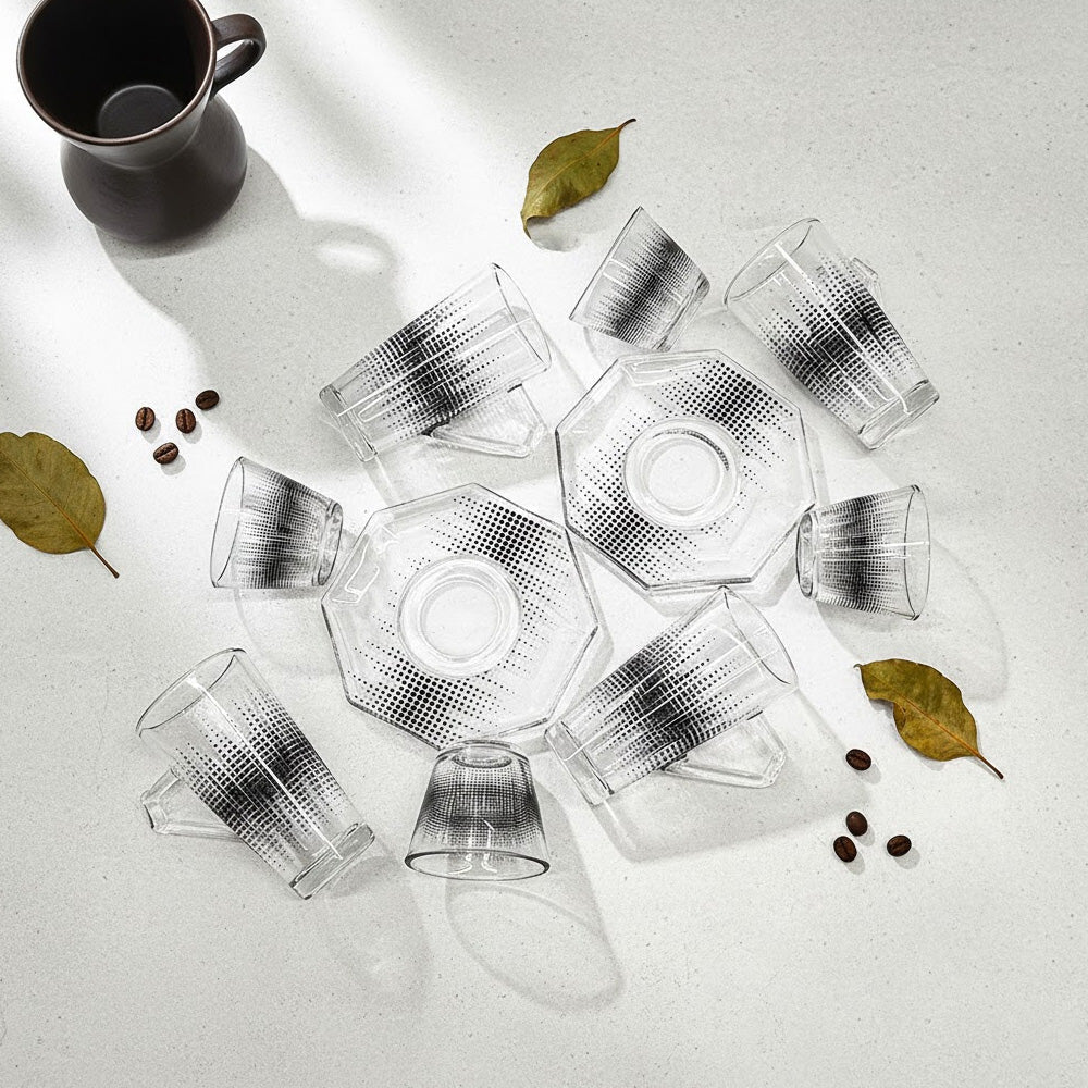 طقم استكانة وفنجان 18قطعة