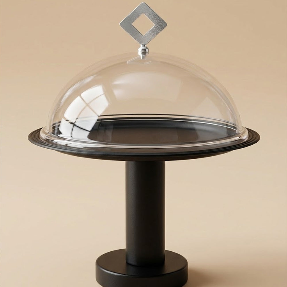 طبق كيك تقديم بغطاء