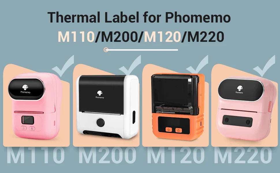 ملصقات طابعة Phomemo 40x30mm / 230Pcs مربع / ازرق