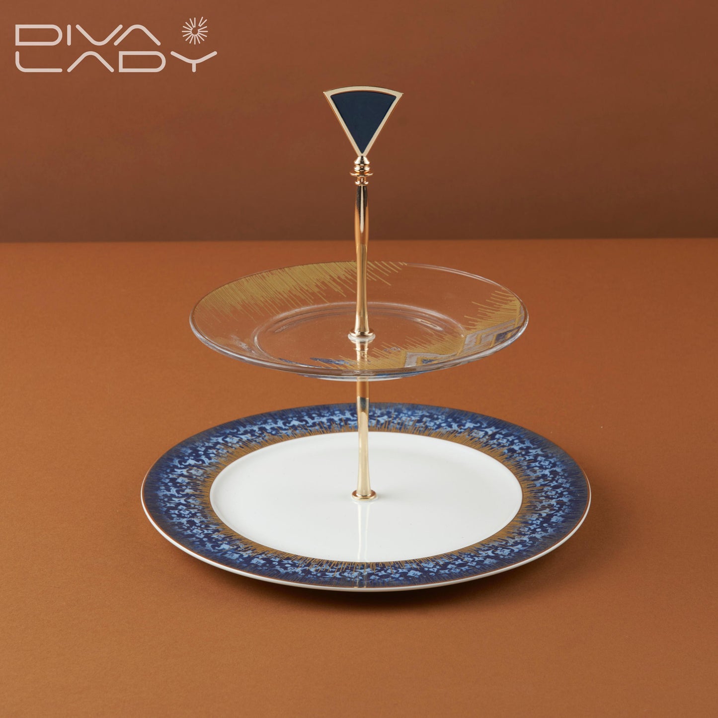 حامل حلويات بطبقتين