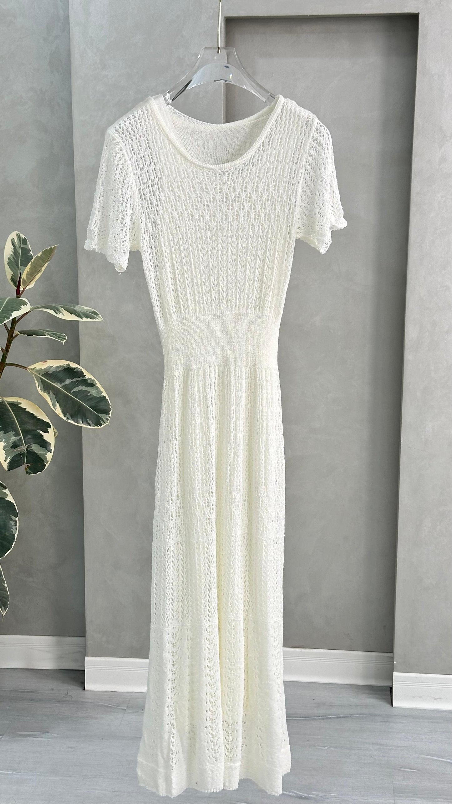 فستان شبك نص كم