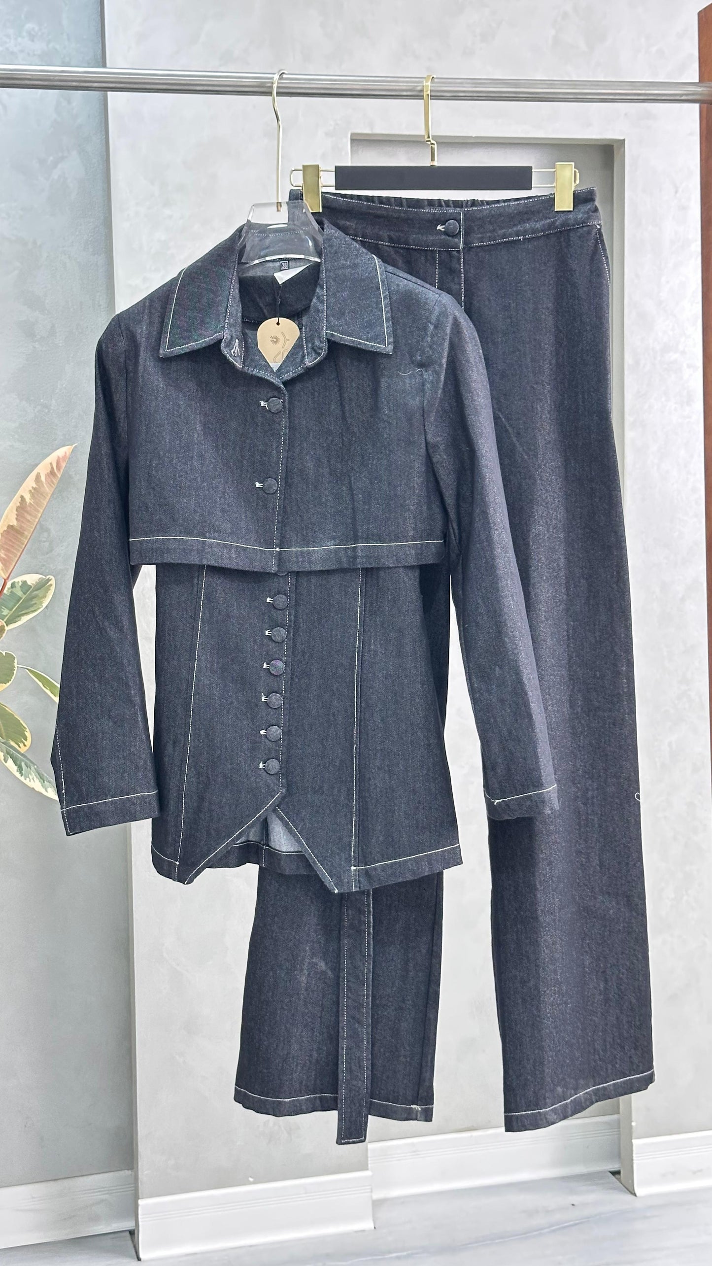 بدلة 3 قطع جينز