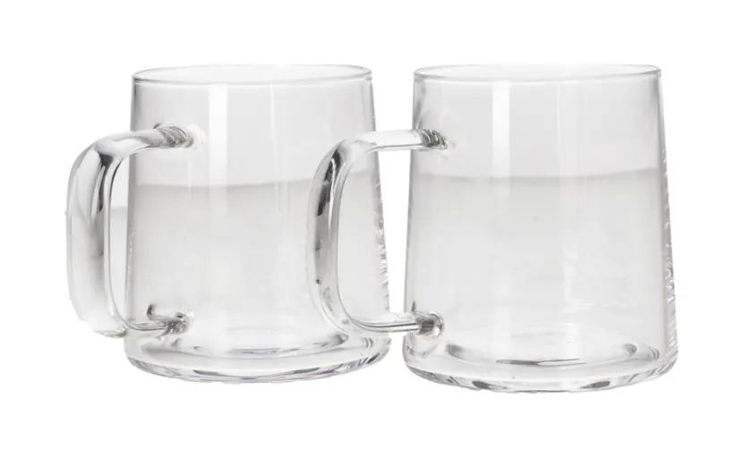 كوب مج زجاجي اسطواني الشكل