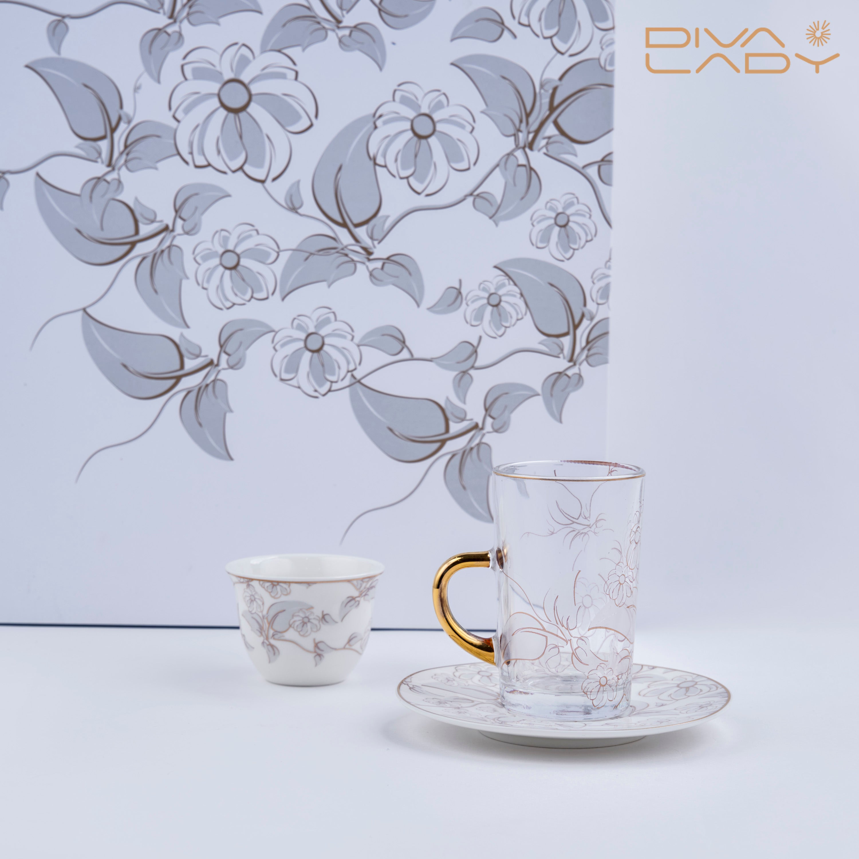 طقم استكانه وفنجان 19 ق