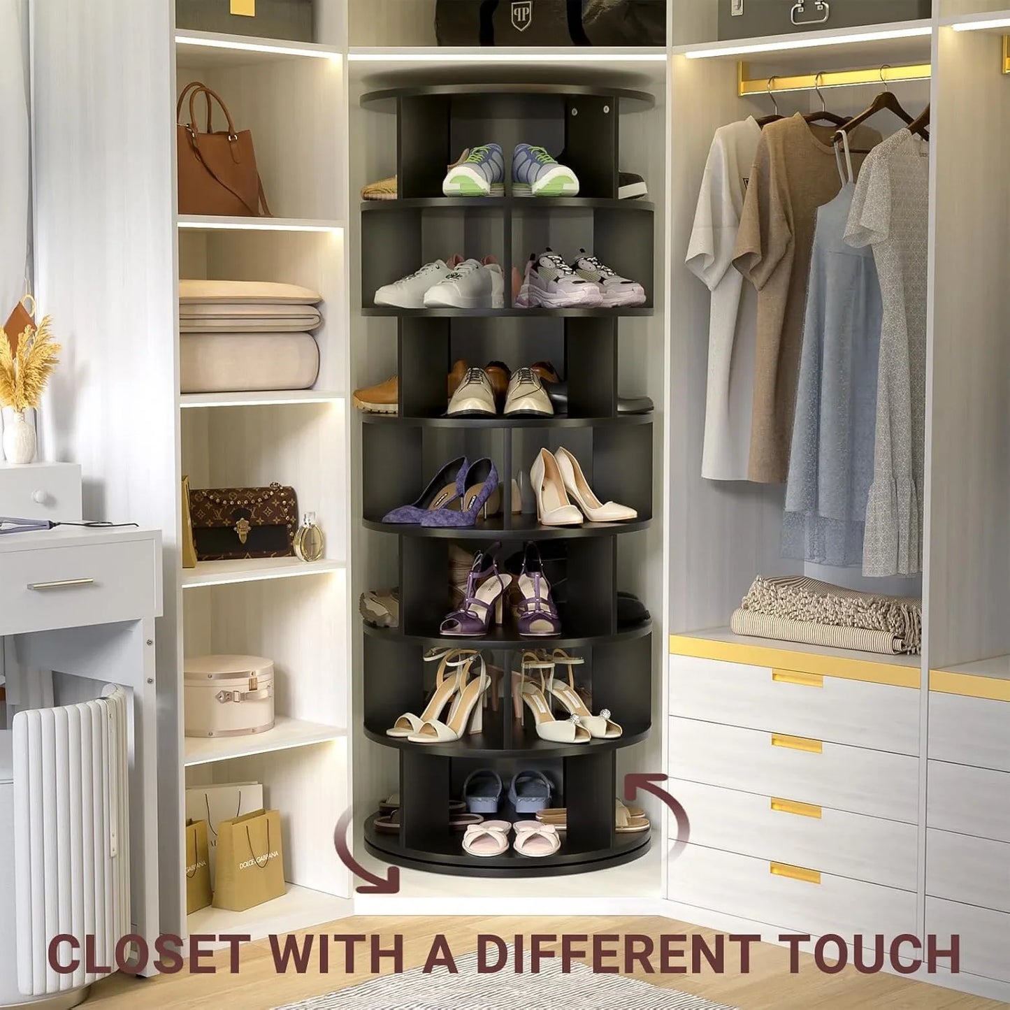 برج رفوف الأحذية والحقائب