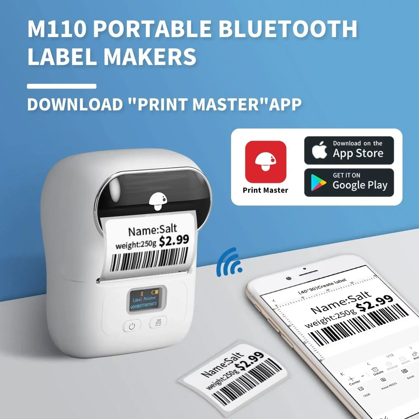 طابعة ملصقات بلوتوث Phomemo M110