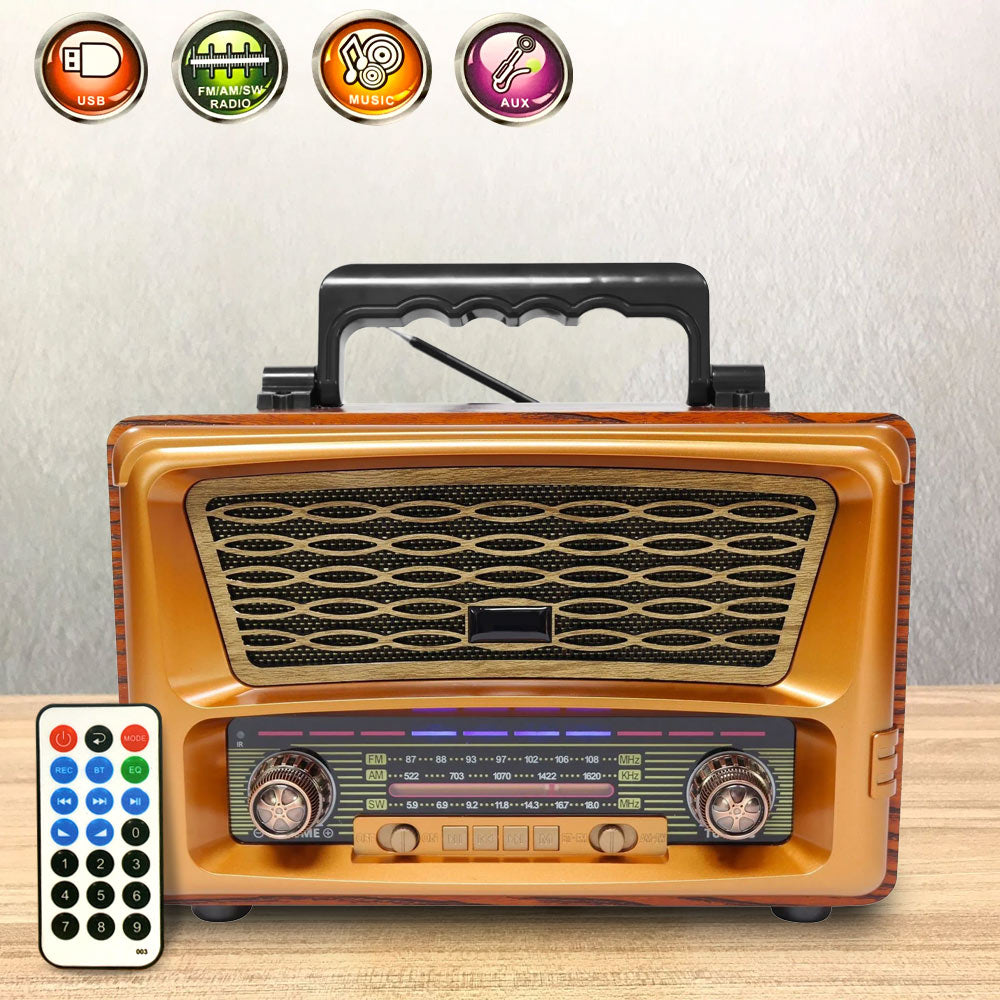 جهاز Meier M-1806bt محمول بثلاث نطاقات AM FM Sw، طقم صوت محمول