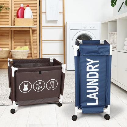 سلة غسيل بعجلات وغطاء