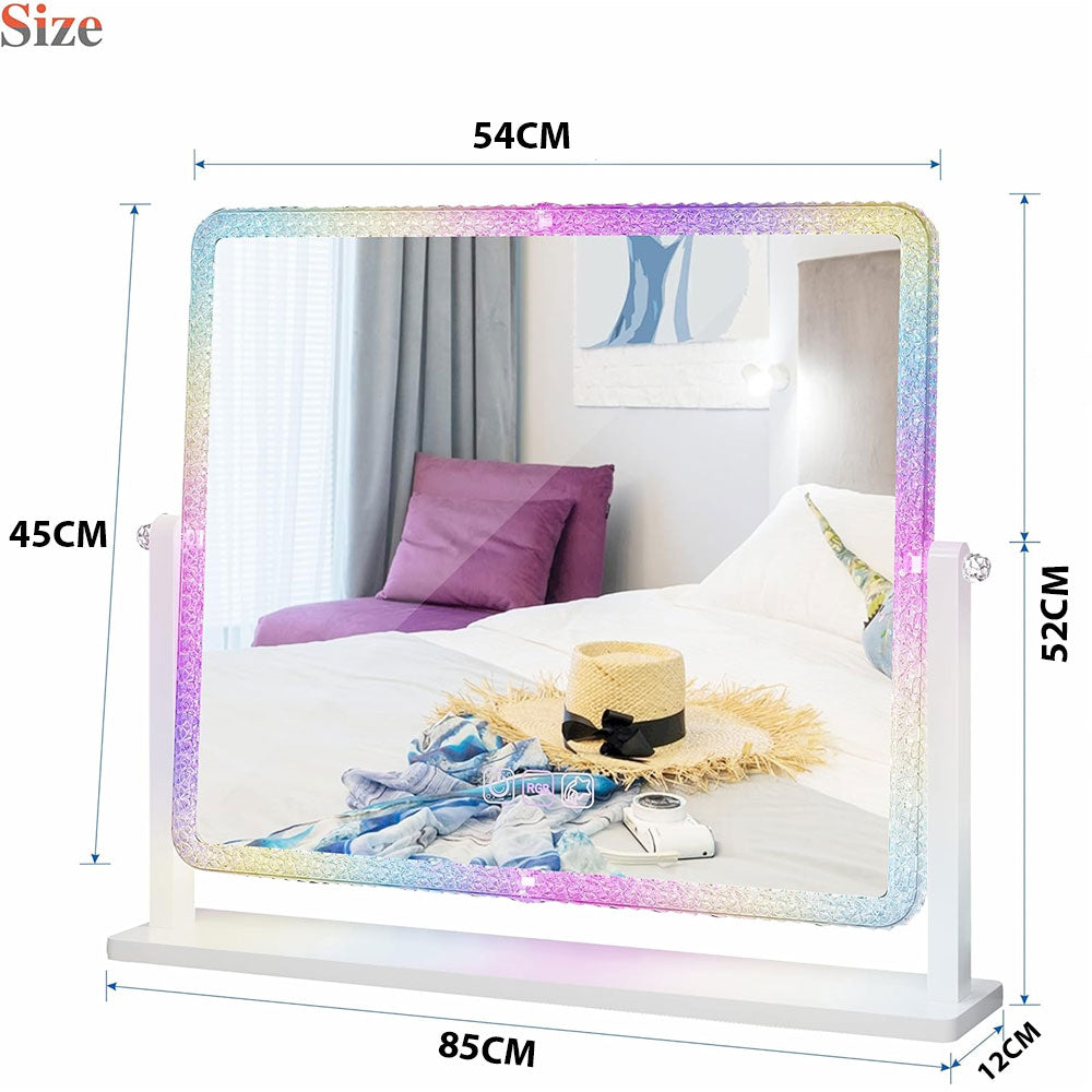 مرآة زينة تعمل باللمس مع إضاءة