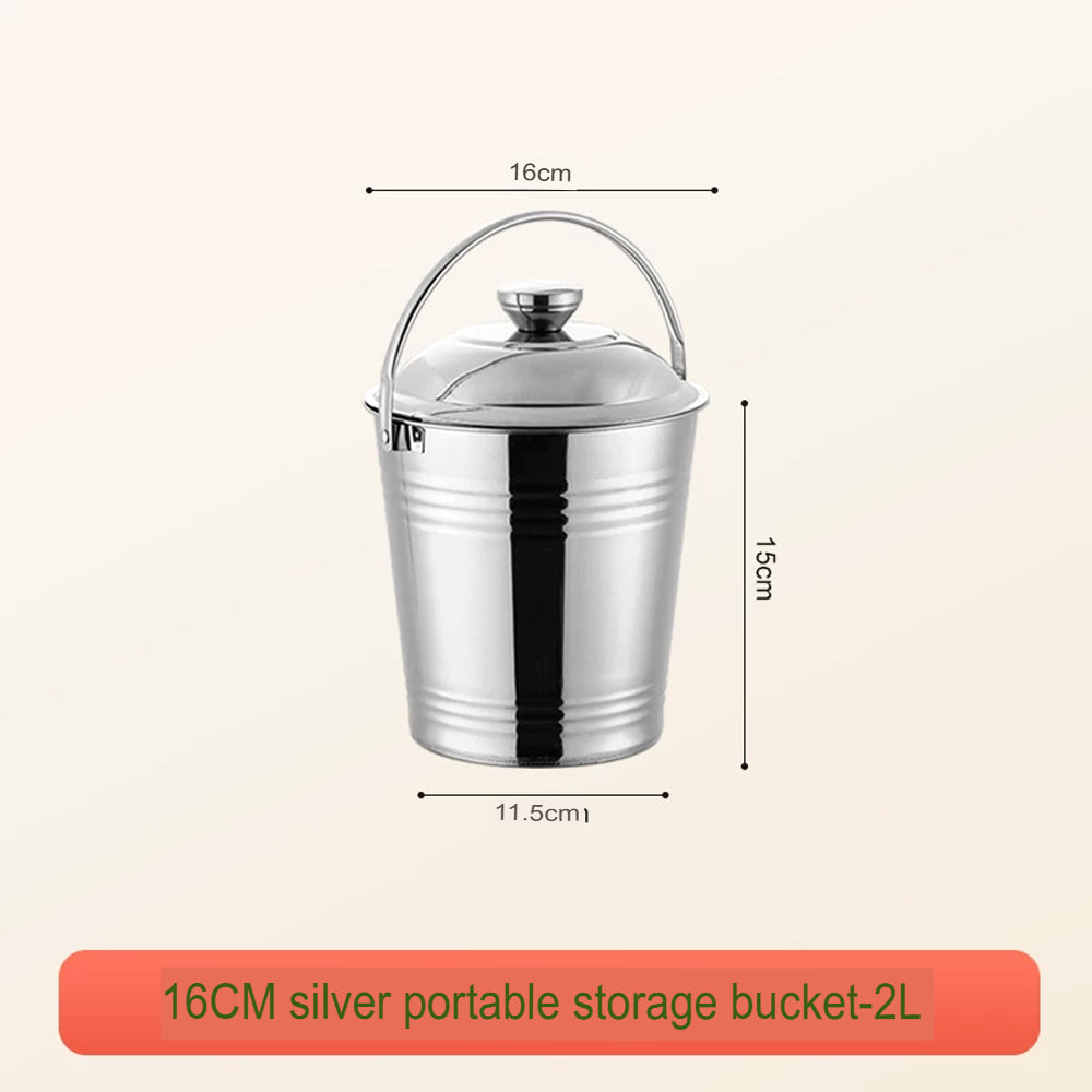 دلو تخزين بغطاء ومقبض