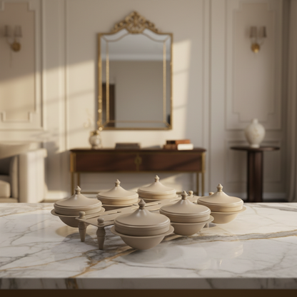 ماعون تقديم من 6 قطع مع حامل