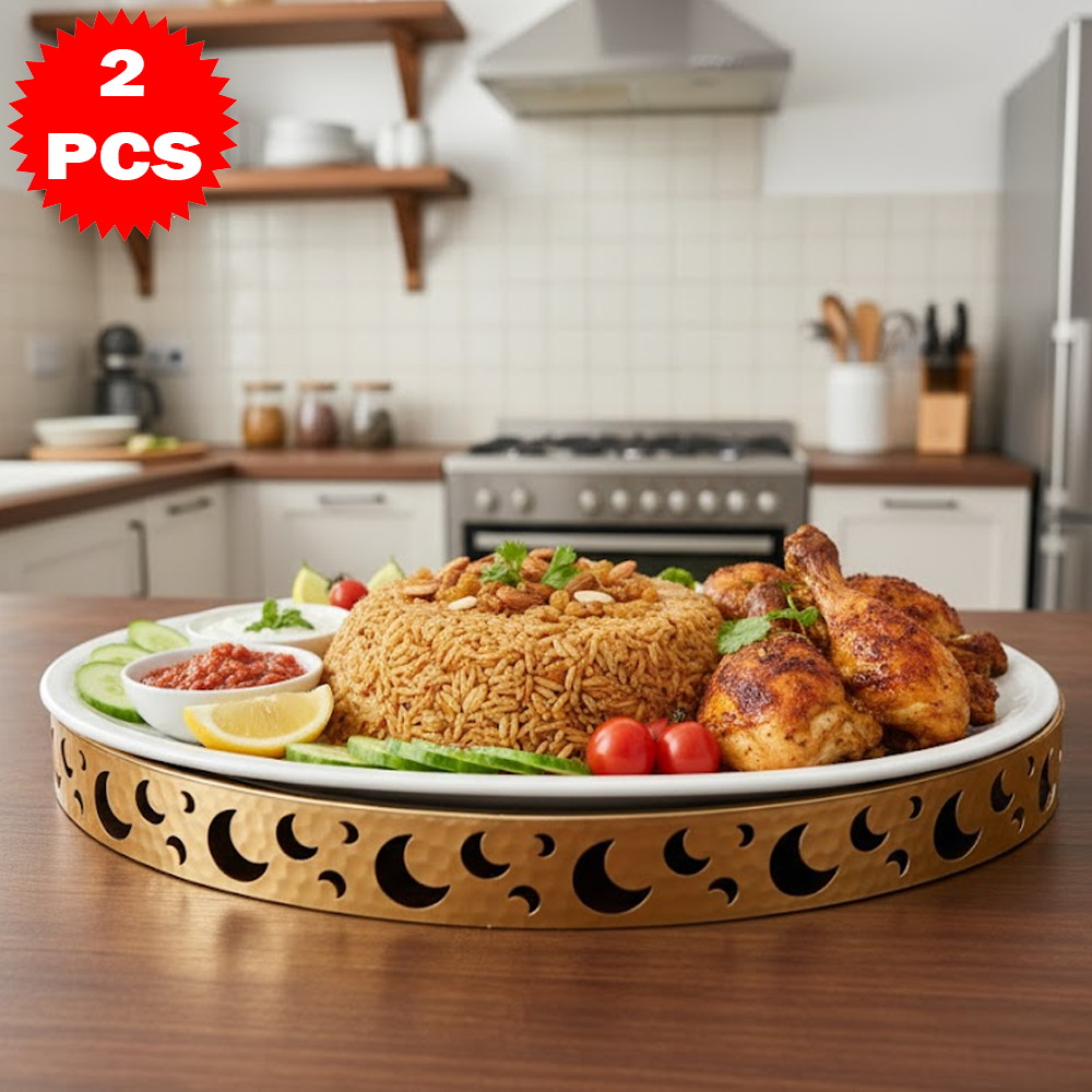 47x35 طبق تقديم كبير مع حامل معدني