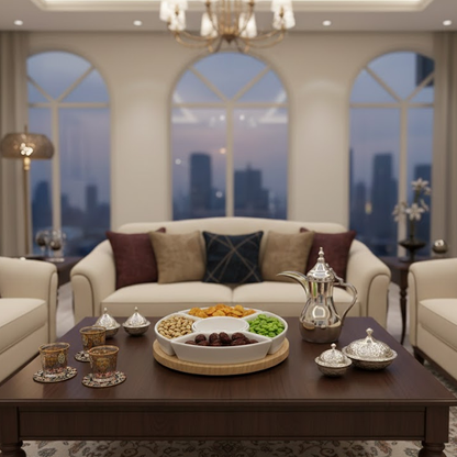 طقم تقديم مكسرات وضيافة