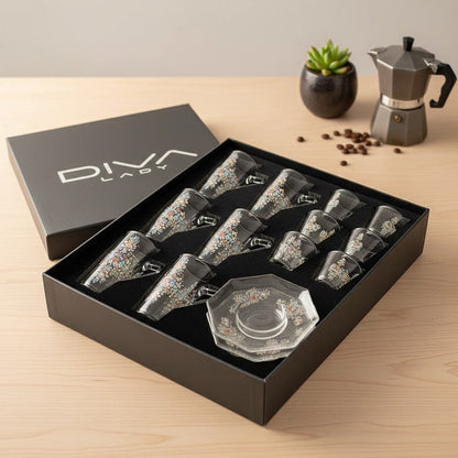 طقم استكانة وفنجان 18قطعة