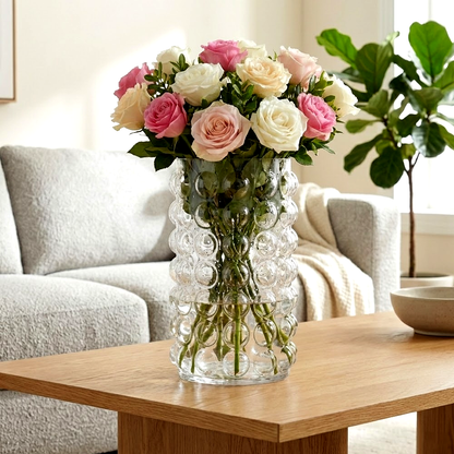 مزهرية زهور زجاجية