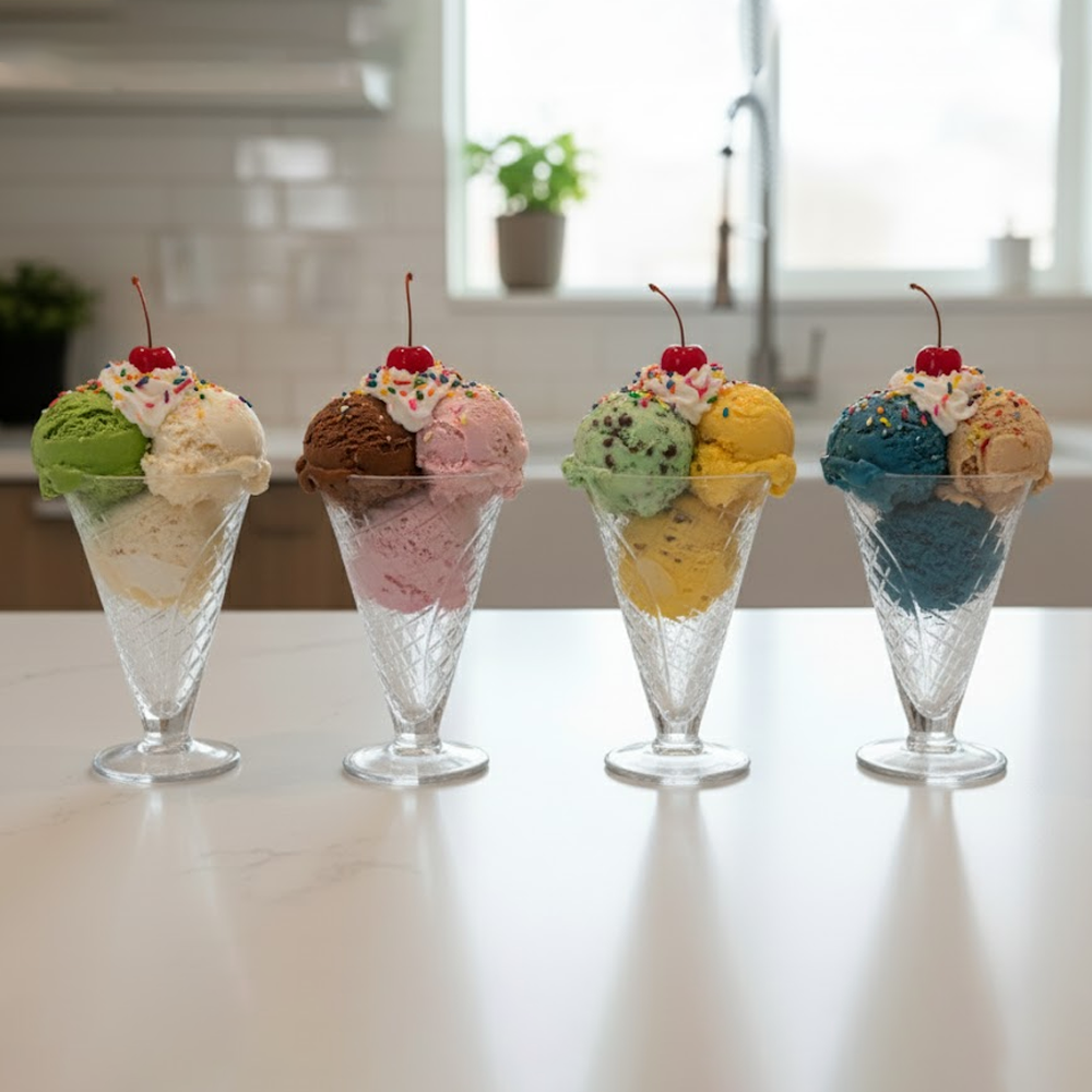 طقم كاسات  للحلوى والآيس كريم