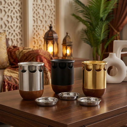 مبخرة عود بقاعدة خشبية