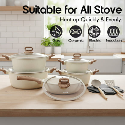 مجموعة أواني طهي من الجرانيت 15 قطعة