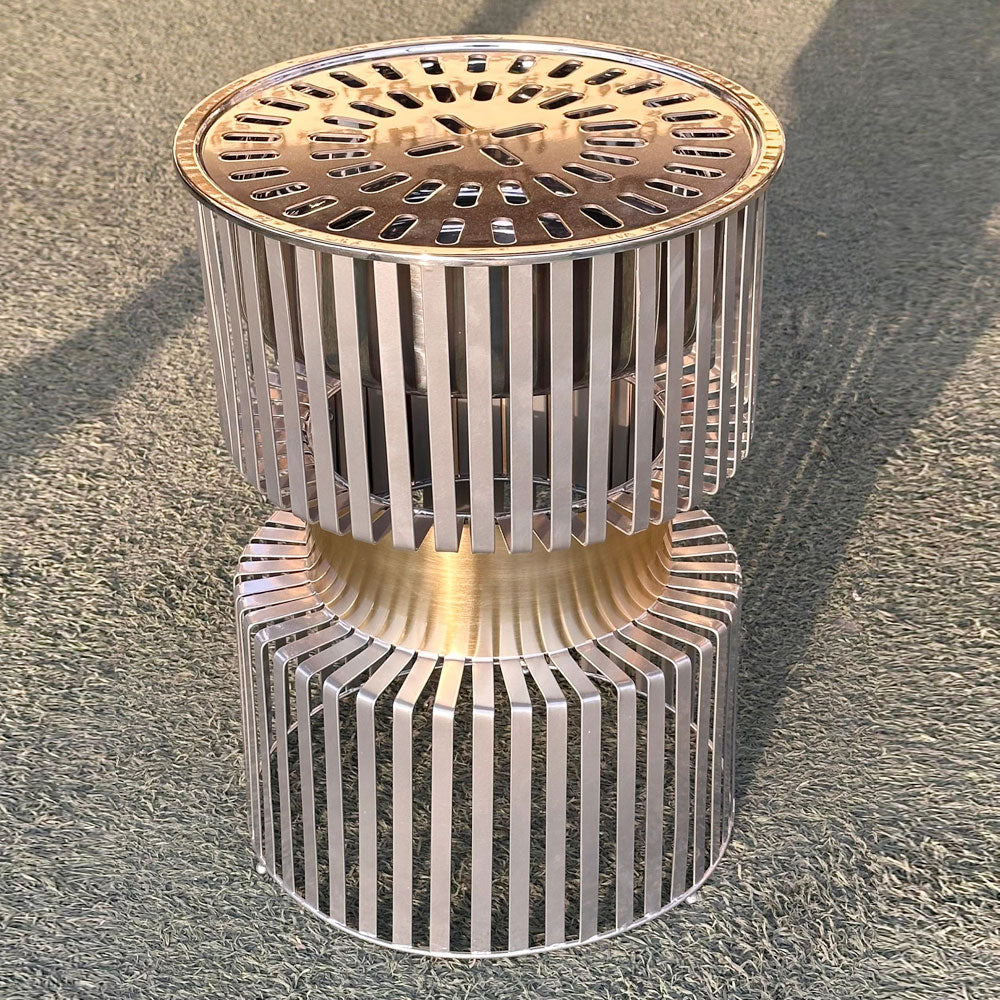 دوة و شواية معدنية بإطار ذهبي