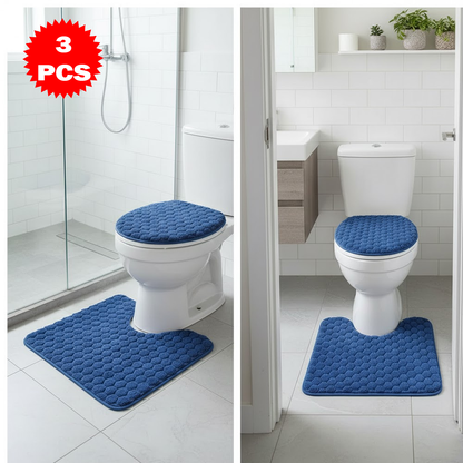 طقم سجاد حمام من 3 قطع مضاد للانزلاق