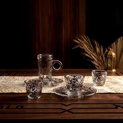 طقم استكانة وفنجان 18قطعة