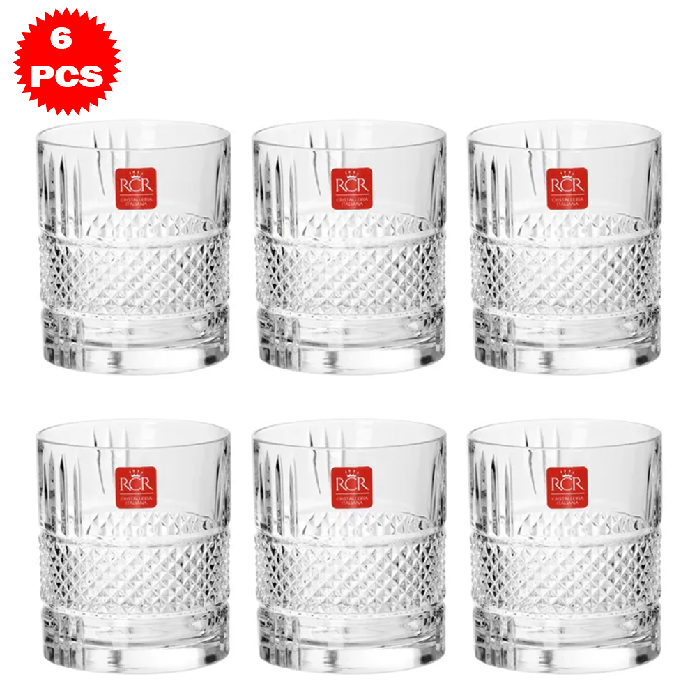 طقم أكواب زجاجية منقوشة