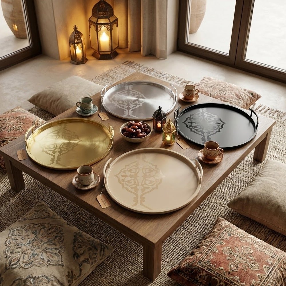 صينية تقديم معدنية