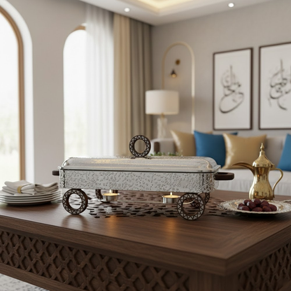 سخان تقديم طعام بغطاء معدني