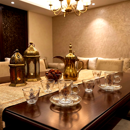 طقم استكانة وفنجان 18قطعة