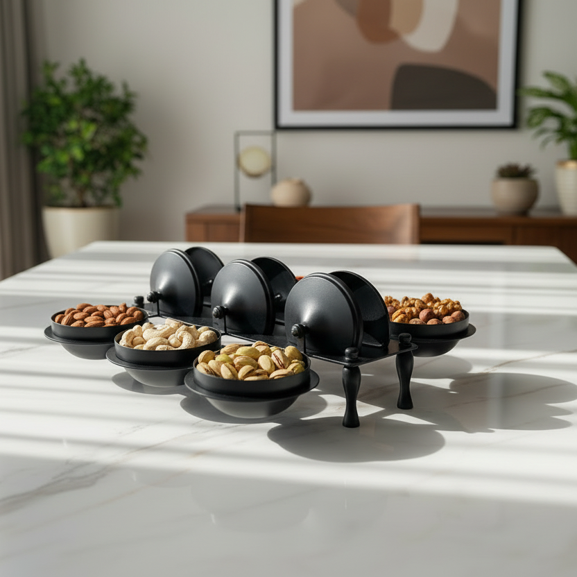 ماعون تقديم من 6 قطع مع حامل