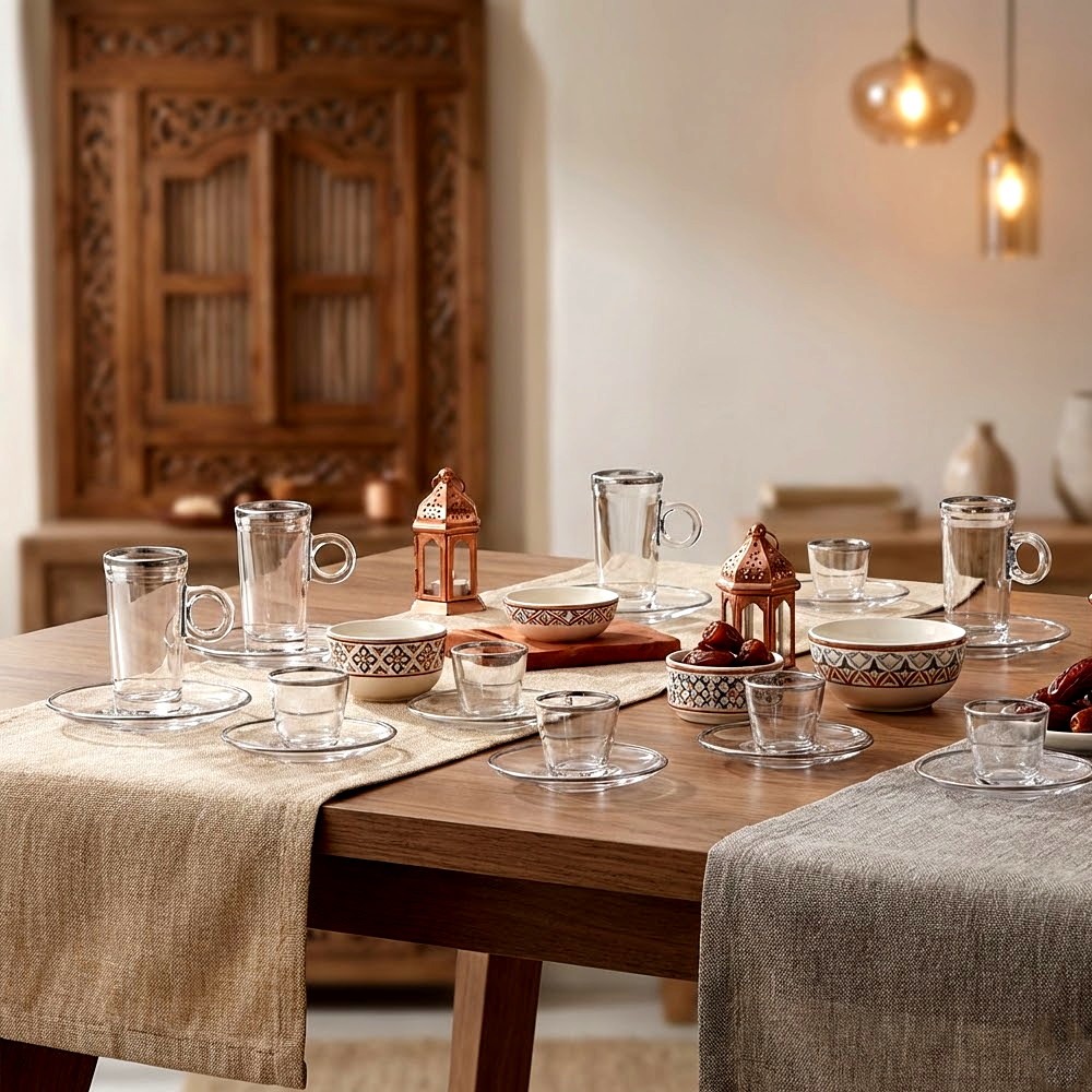 طقم استكانة وفنجان 18قطعة