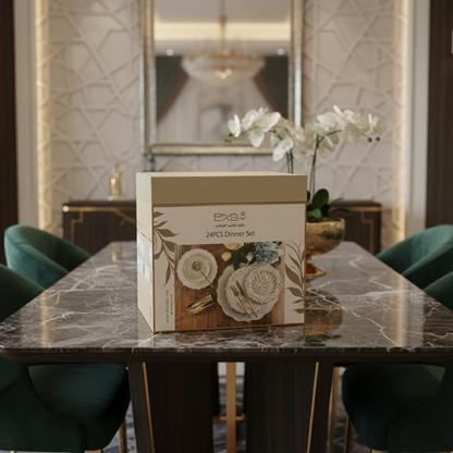 طقم أطباق مائدة فاخر 24 قطعة
