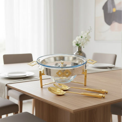 وعاء سلطة زجاجي سعة 4 لتر