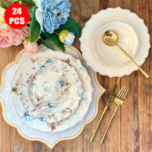 طقم أطباق مائدة فاخر 24 قطعة