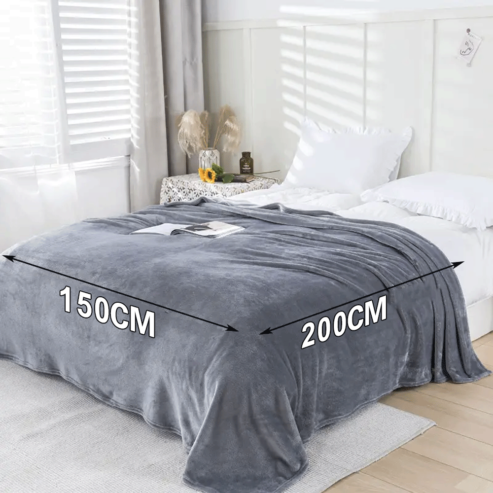 بطانية قطيفة فاخرة ناعمة سادة 150 سم