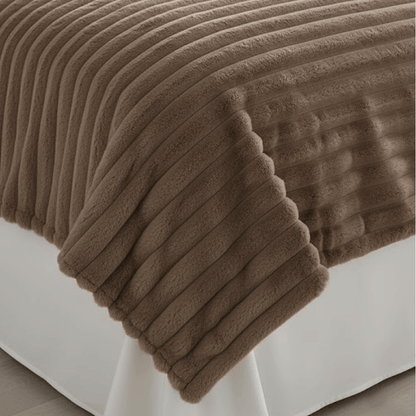 بطانية فاخرة من فرو الأرنب الصناعي